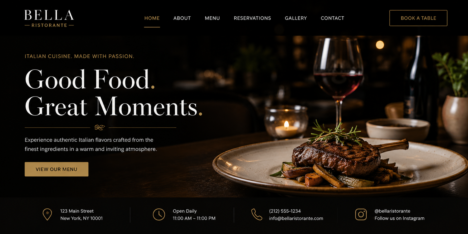 Restaurant website